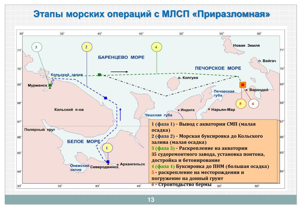 Карта печорского моря