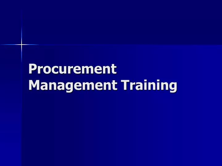 procurement management training n.