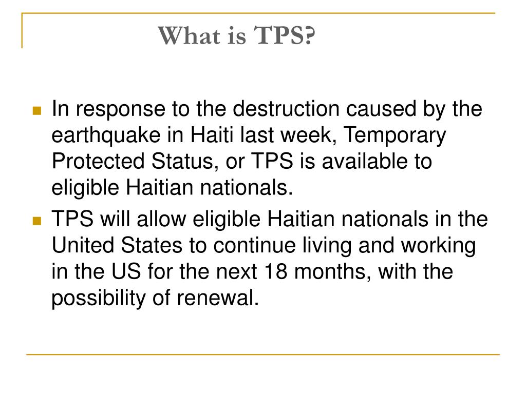 What Is Tps >> Ppt Obtaining Tps For Your Haitian Clients Powerpoint What Is Tps >> Ppt Obtaining Tps For Your Haitian Clients Powerpoint