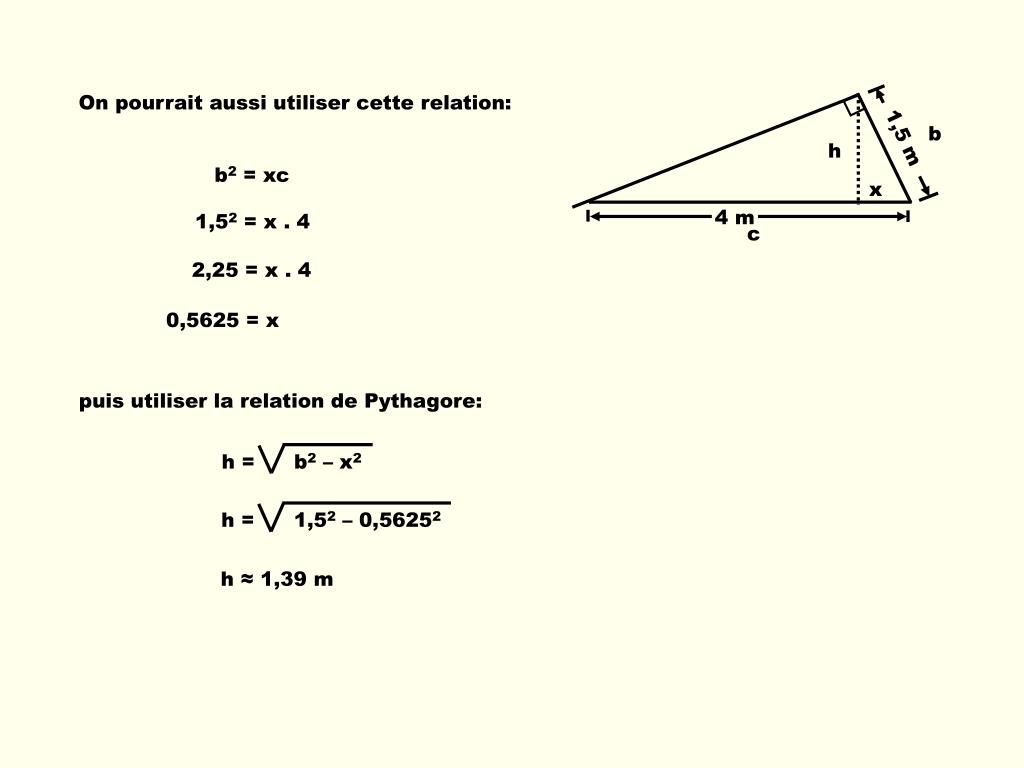 PPT - Relations métriques dans le triangle rectangle PowerPoint ...