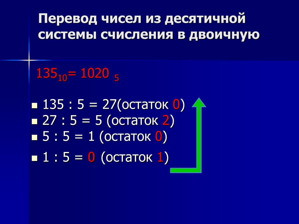Число из пятеричной в десятичную. 135 В десятичной системе счисления перевести в двоичную. Перевести обычное число в двоичную систему. 135 В двоичной системе исчисления.