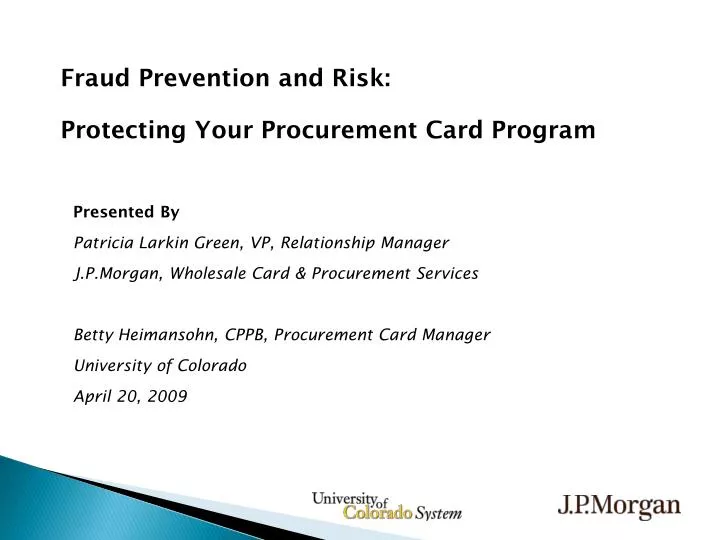 Ppt Fraud Prevention And Risk Protecting Your Procurement Card Program Powerpoint Presentation Id 5915972