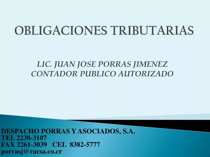 PPT - OBLIGACIONES TRIBUTARIAS PowerPoint Presentation, Free Download ...