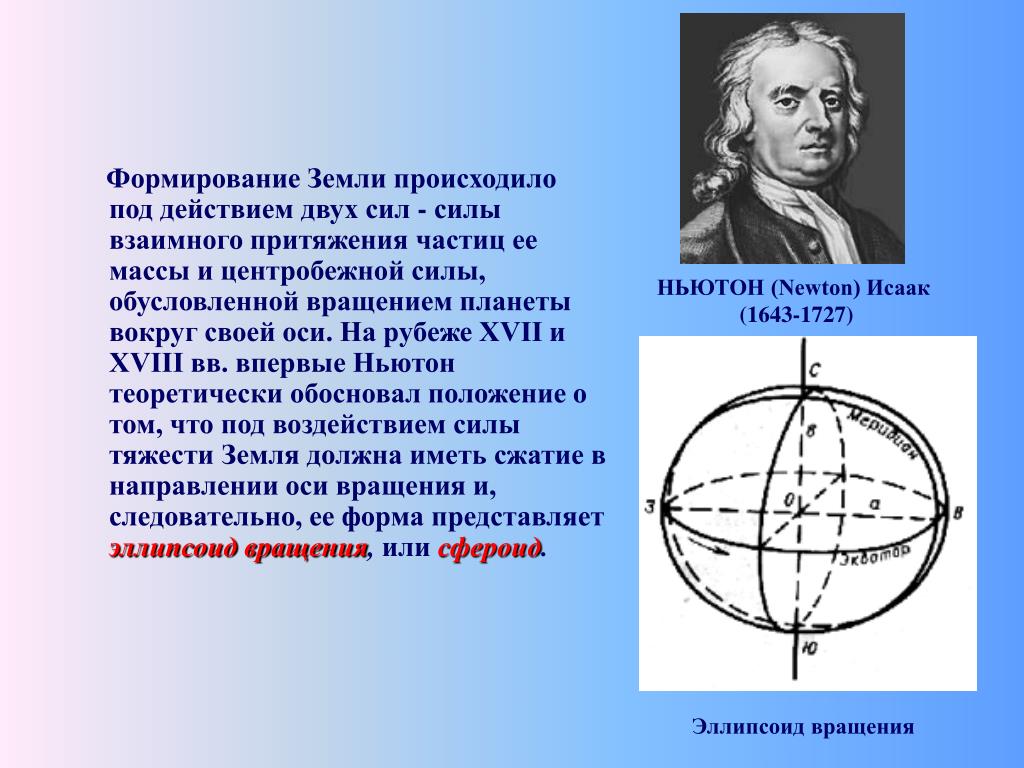 Кто доказал форму шара. Форма земли Ньютон. Форма земли эллипсоид. Формирование земли.