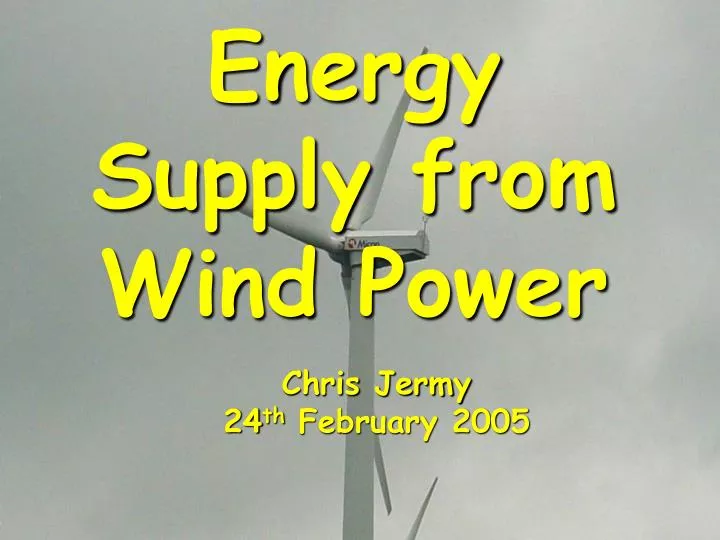energy supply from wind power n.