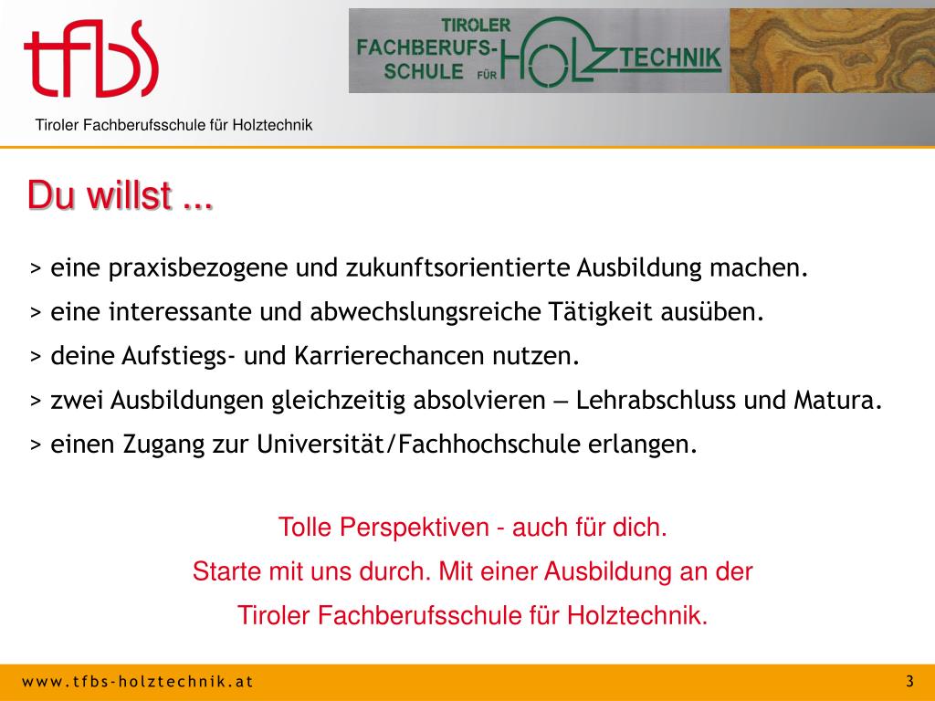 PPT - tfbs-holztechnik.at tiroler-fachberufsschulen.at PowerPoint  Presentation - ID:5920982
