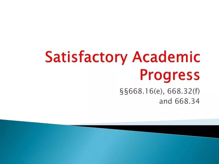 satisfactory academic progress powerpoint presentation