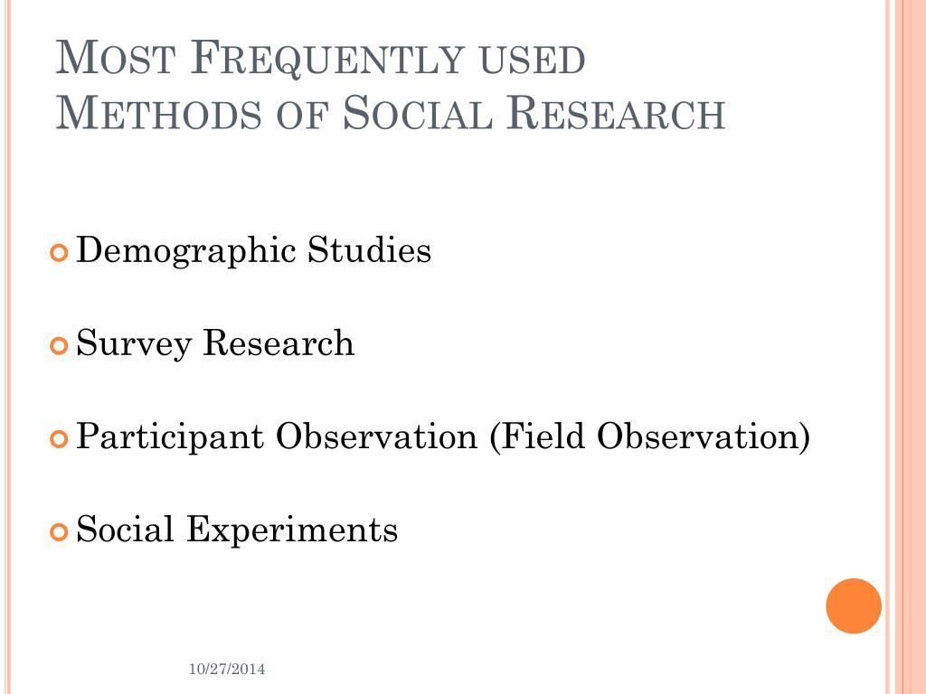 write a various methods of social research