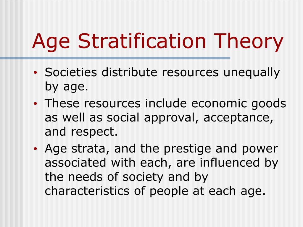 what is age stratification theory