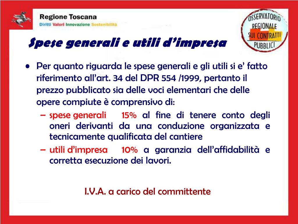 PPT Il Prezzario dei Lavori Pubblici della Regione Toscana PowerPoint