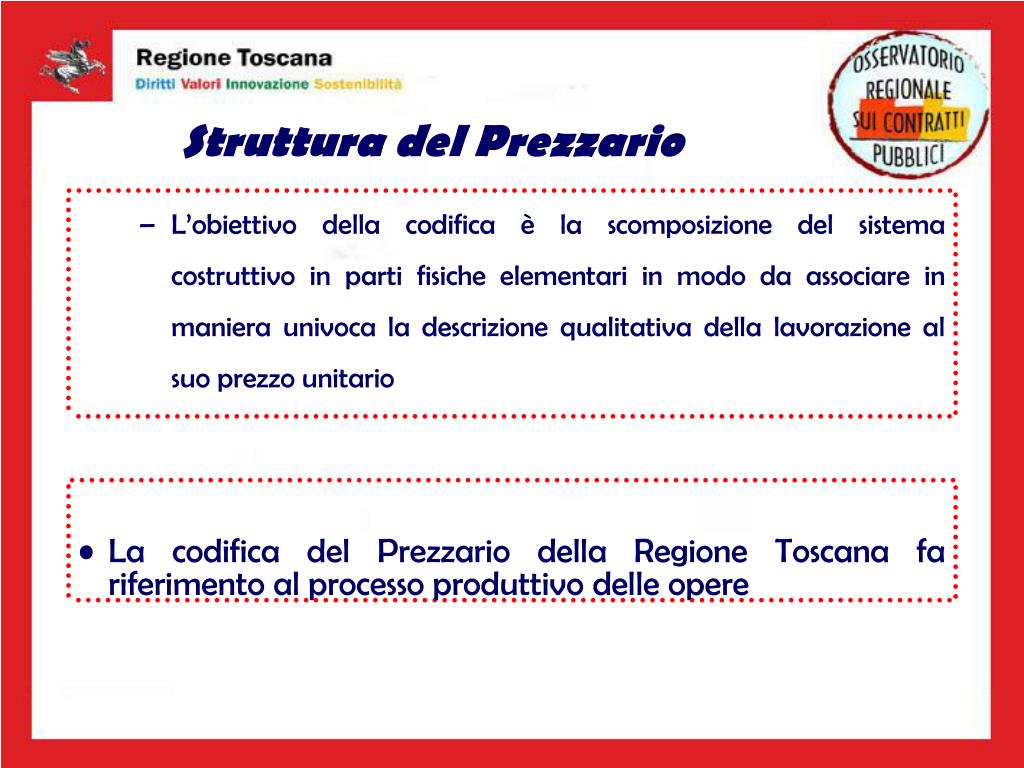 PPT Il Prezzario dei Lavori Pubblici della Regione Toscana PowerPoint