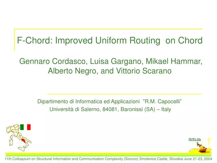 PPT - F-Chord: Improved Uniform Routing on Chord PowerPoint ...