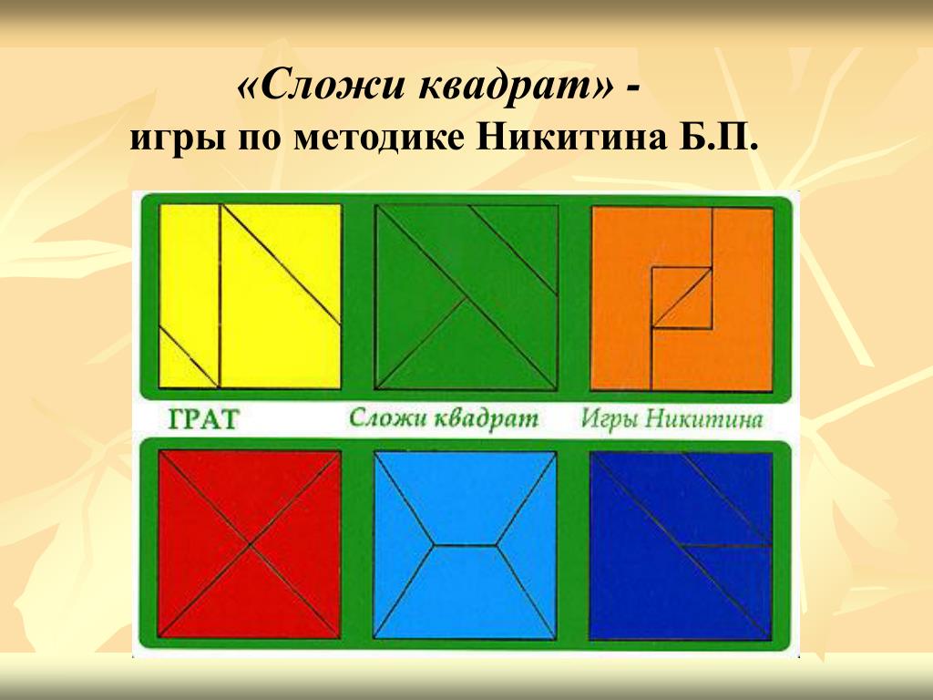 Разрезанный квадрат сложить