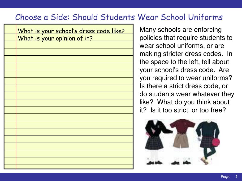 should students wear school uniforms why or why not