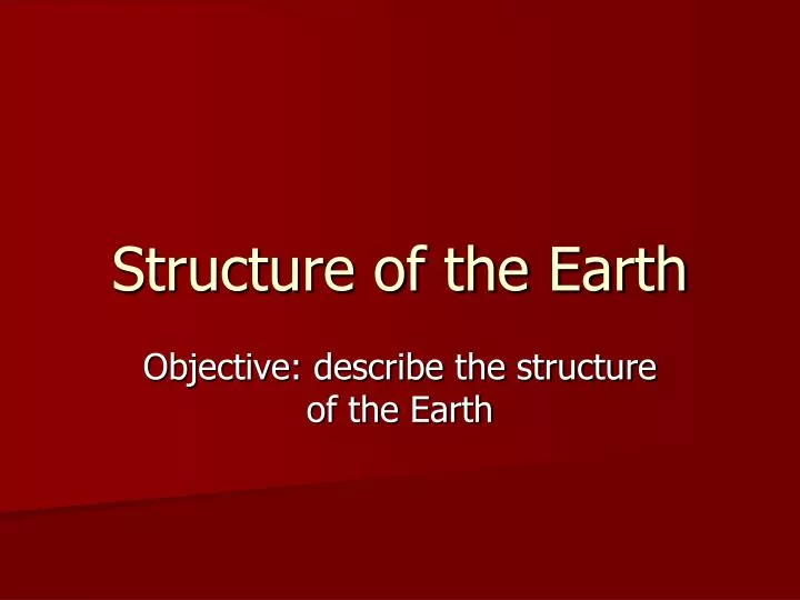 structure of the earth n.