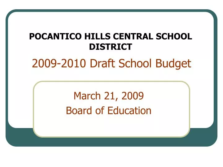 2009 2010 draft school budget n.
