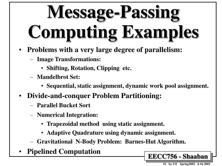 PPT MessagePassing Computing Examples PowerPoint Presentation, free