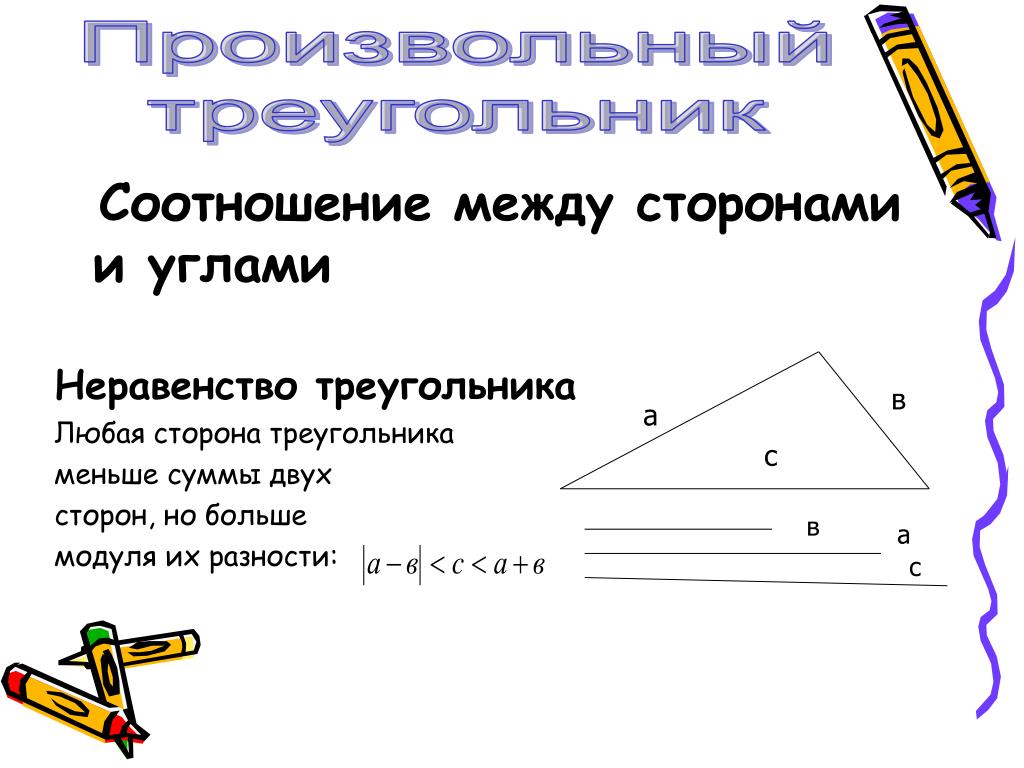 Сумма углов треугольника и неравенство треугольника. Соотношение между сторонами и углами треугольника. Соотношение между сторонами и углами треу. Соотношениеимежду сторонами и углами треугольника. Теорема о соотношении между сторонами и углами треугольника.