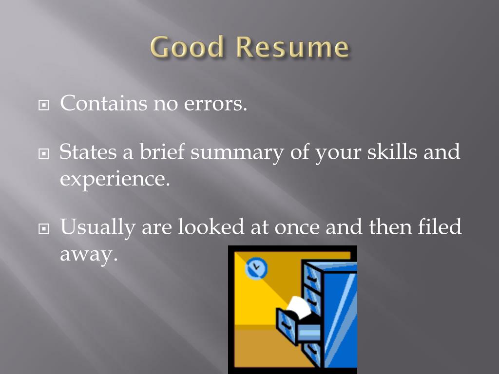 Resume writing for high school students ppt