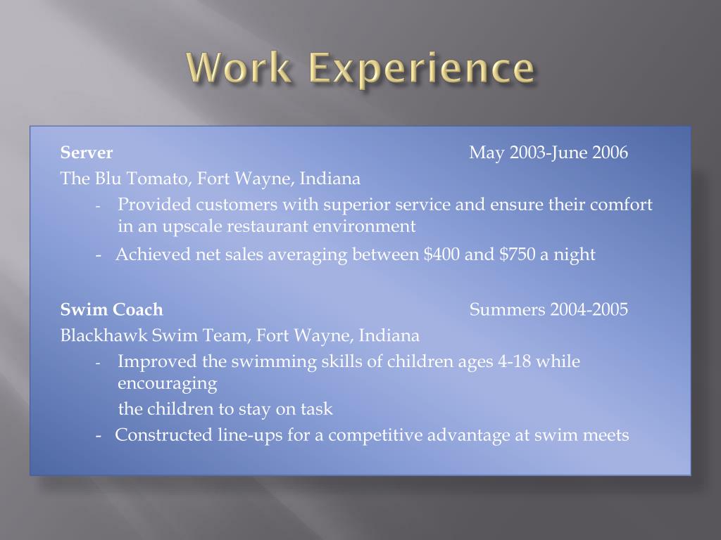 Resume writing for high school students ppt