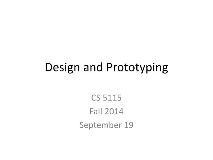design and prototyping n.