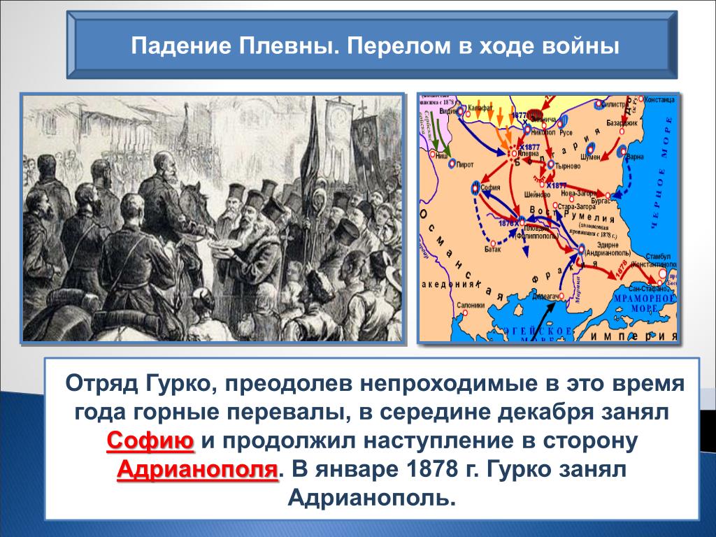 Россия вела войну за освобождение балканских народов. Балканский фронт русско-турецкой войны 1877-1878.