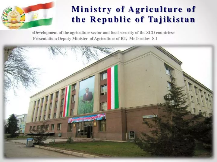 ministry of agriculture of the republic of tajikistan