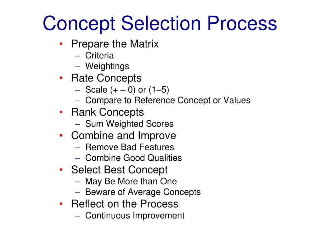 case study on concept selection