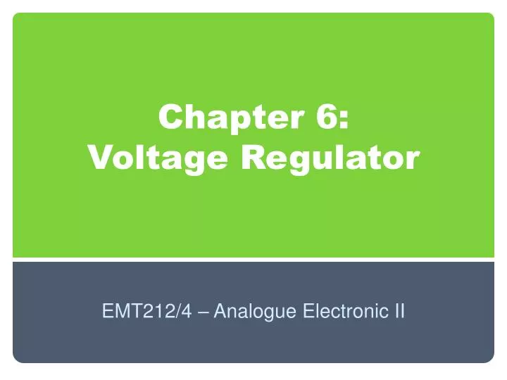 chapter 6 voltage regulator n.