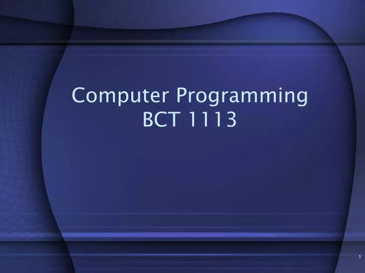 computer programming bct 1113 n.