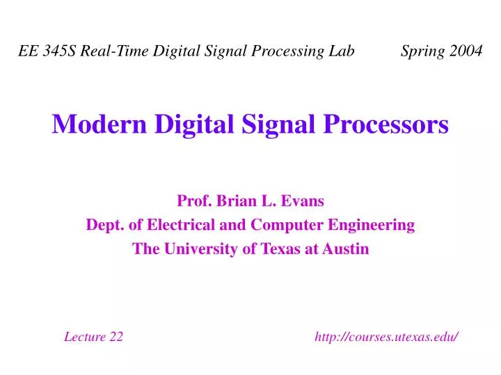 modern digital signal processors n.