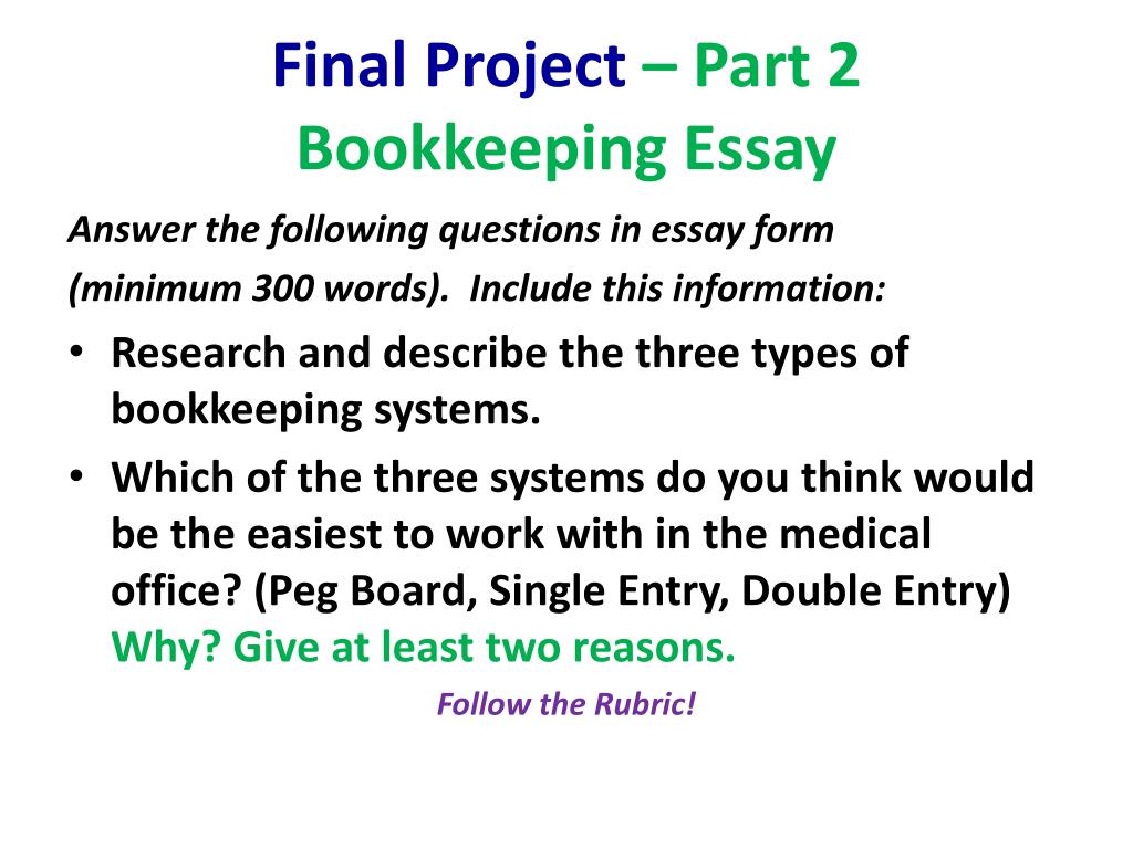 write an essay on the purpose of bookkeeping