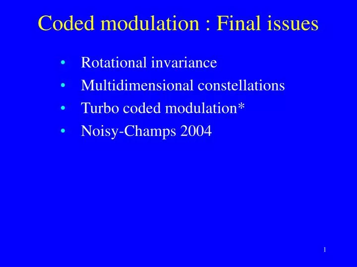 coded modulation final issues n.