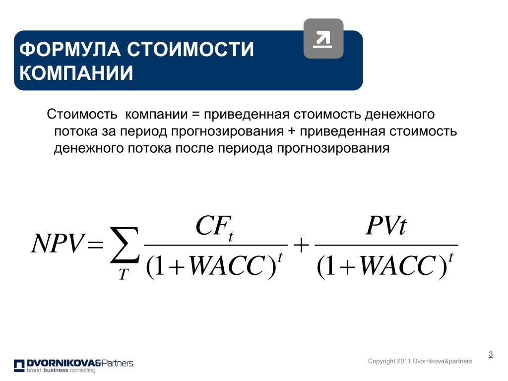 Текущая Стоимость Денежных Потоков Формула