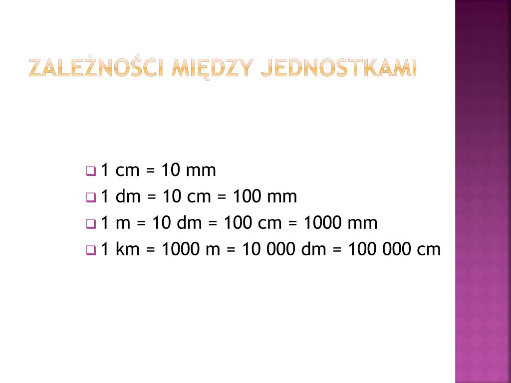1 Decymetr Sześcienny Ile To Centymetrów Sześciennych PPT - Jednostki długości i ich zamiana PowerPoint Presentation, free