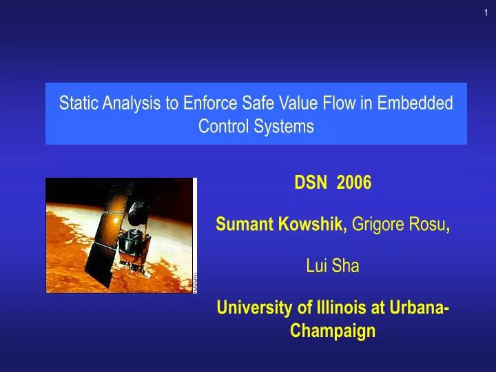 static analysis to enforce safe value flow in embedded control systems n.