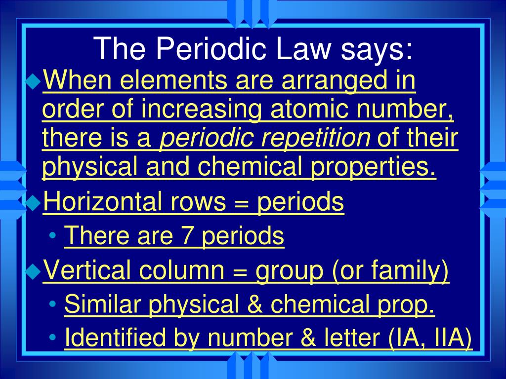 PPT - Chapter 6 “The Periodic Table” PowerPoint Presentation, free