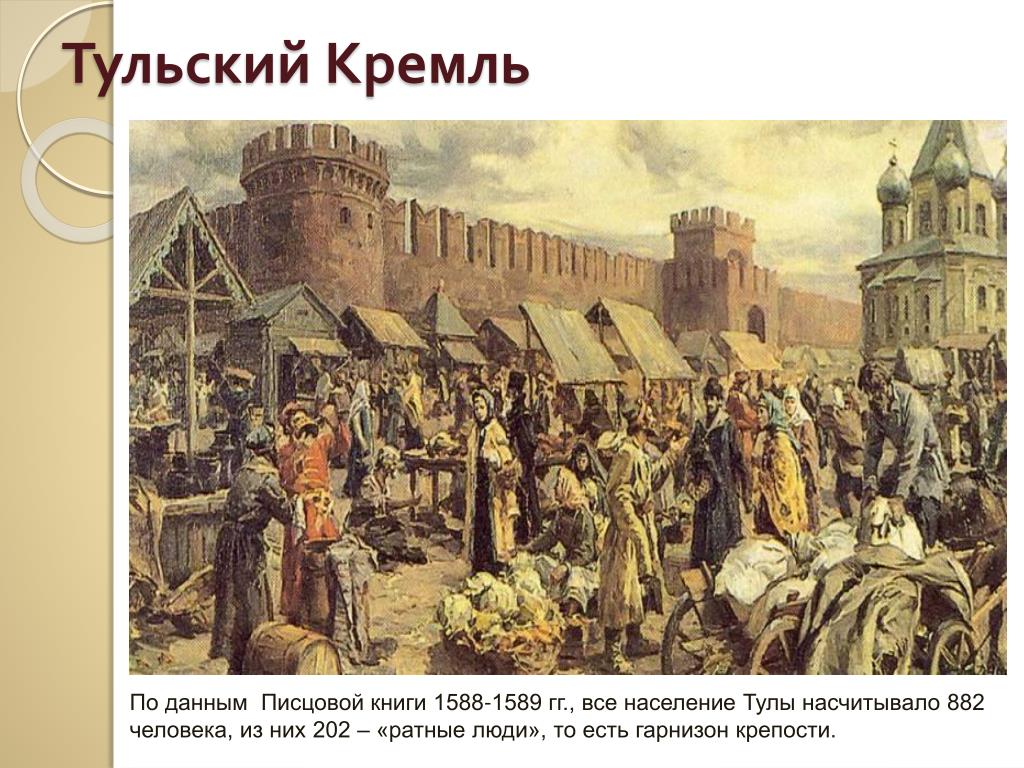 Во второй половине недели. Тула Кремль 16 век. Тульский Кремль Болотников. Тульский Кремль в 17 веке. Торговля 17 век Россия.