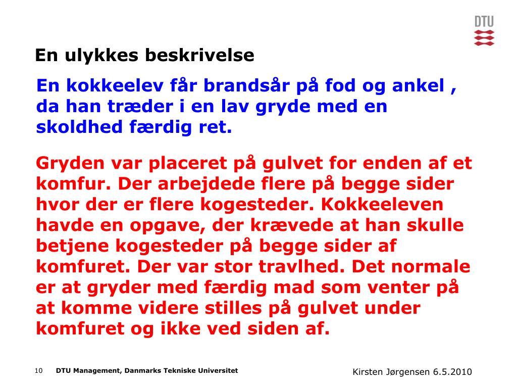 PPT - Ulykkers analyse og forebyggelse PowerPoint Presentation ...