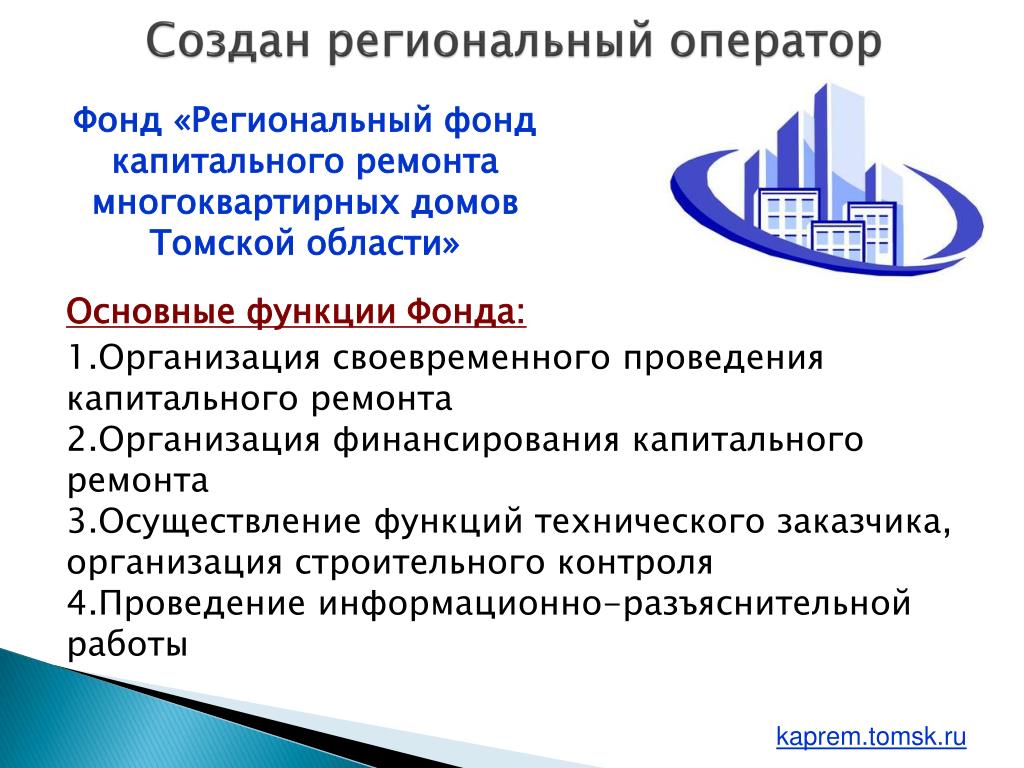 Рфкр омск. Функции фонда капитального ремонта. Региональный фонд капитального ремонта многоквартирных домов. Региональный оператор капитального ремонта. Региональный оператор по капитальному ремонту.