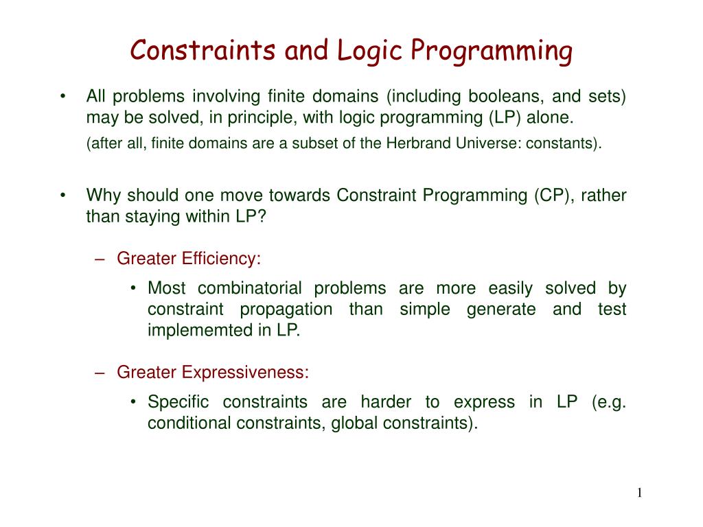 PPT - Constraints and Logic Programming PowerPoint Presentation, free ...