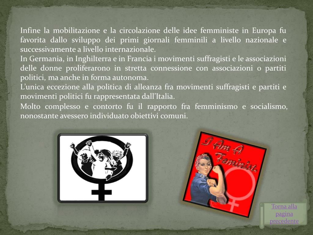 PPT - IL FEMMINISMO E IL DIRITTO DI VOTO ALLE DONNE PowerPoint ...