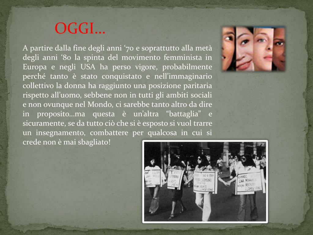 PPT - IL FEMMINISMO E IL DIRITTO DI VOTO ALLE DONNE PowerPoint ...