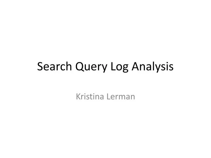 search query log analysis n.