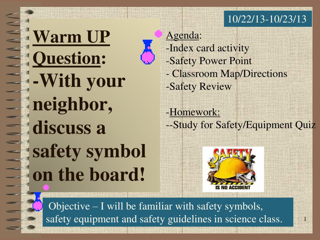 Ppt Warm Up Question With Your Neighbor Discuss A Safety Symbol On The Board Powerpoint Presentation Id