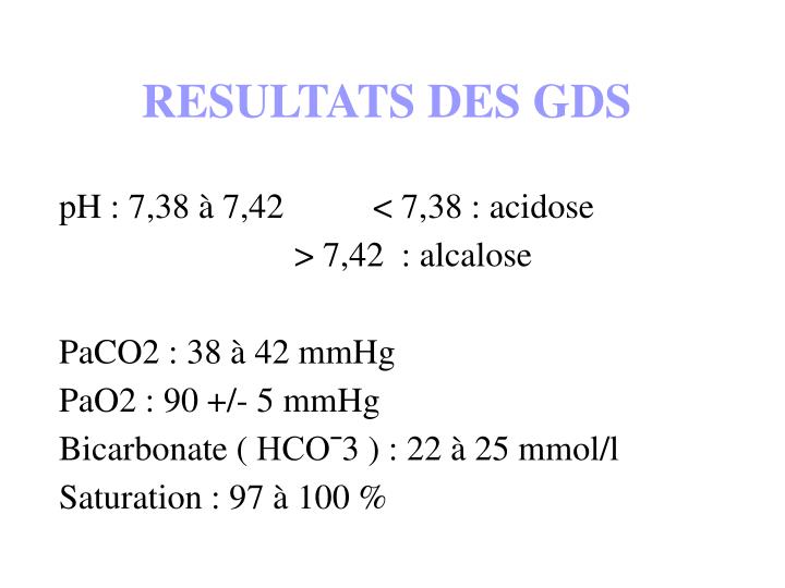 PPT GAZ DU SANG (syn. gazométrie artérielle) PowerPoint — free download