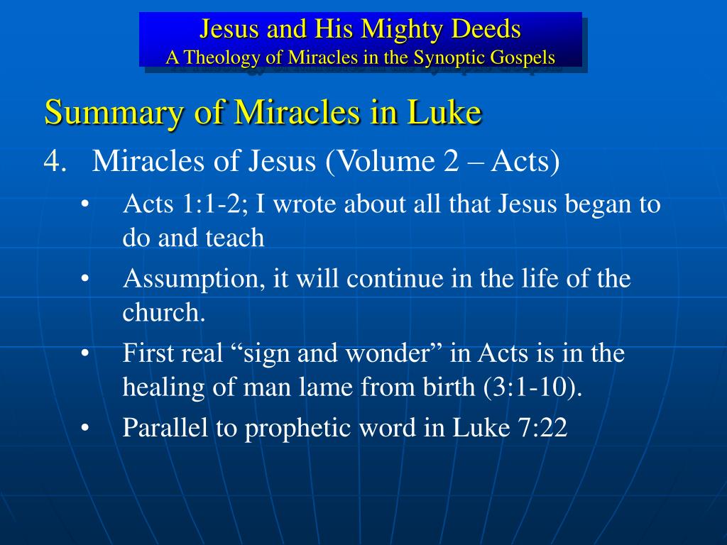 Ppt - Jesus And His Mighty Deeds A Theology Of Miracles In The Synoptic  Gospels Powerpoint Presentation - Id:5947373