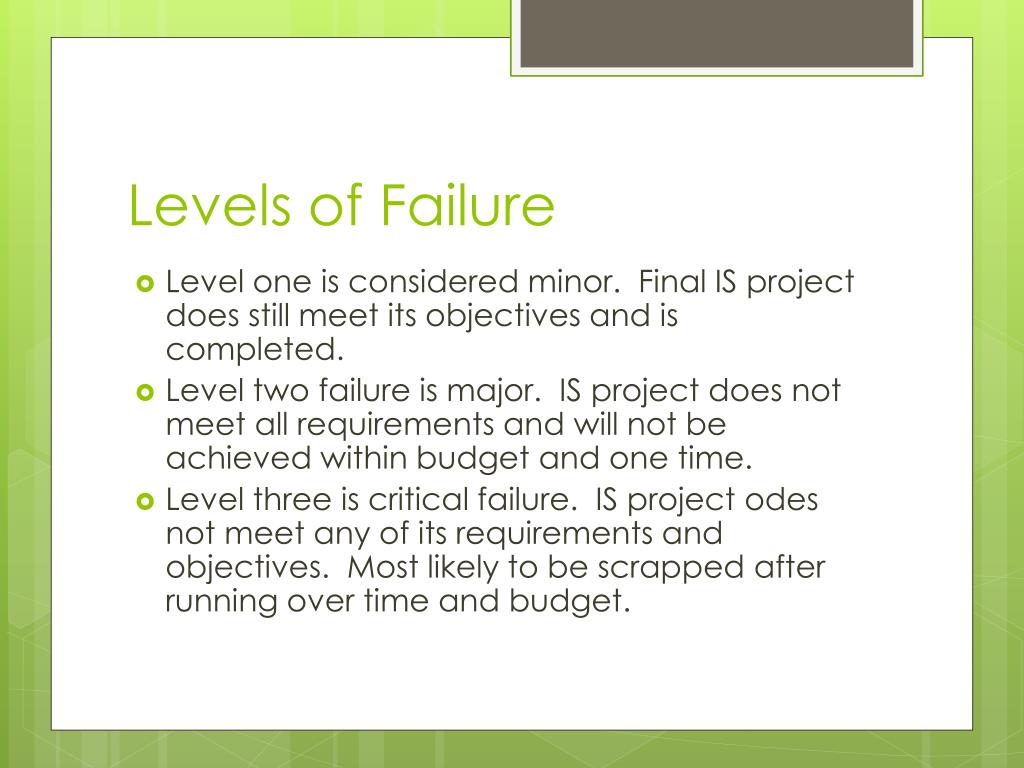 PPT - Understanding Information Technology System Project Failure ...