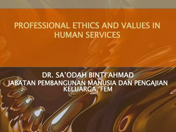 professional ethics and values in human services n.