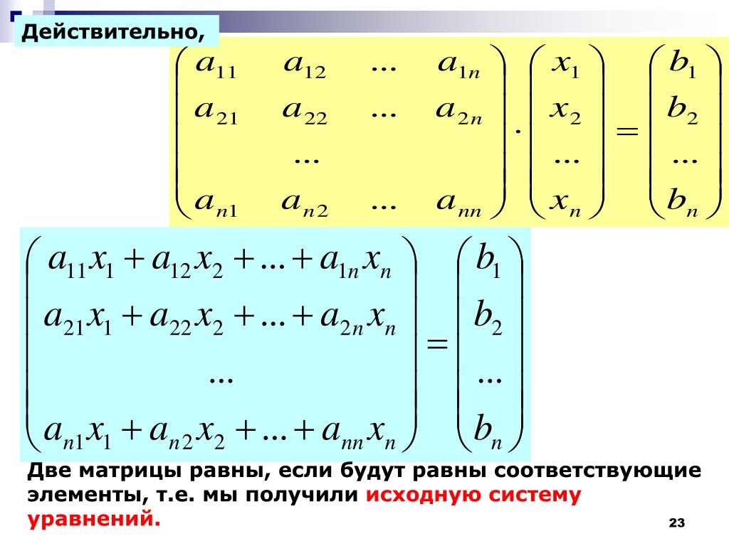 Вторая строка матрицы